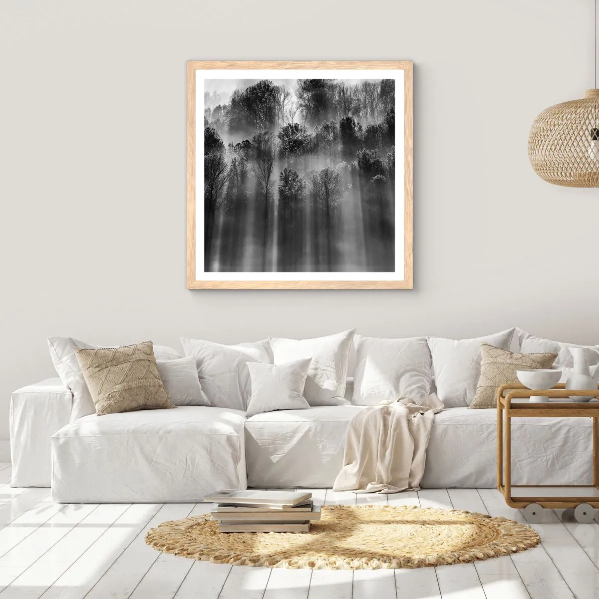 Poster in light oak frame - In the Streams of Light - 60x60 cm