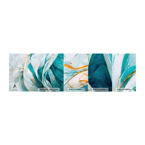 Photo Wallpaper Sample Standard Eco - Blue Abstract with a Golden Motif - Piece, Art Deco, Subtle - 100x30 cm