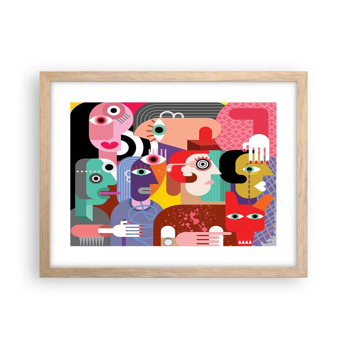 Poster in light oak frame - Picasso Sent Us - 40x30 cm