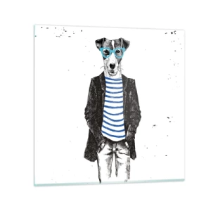 Glass picture - Gentleman Dog - 60x60 cm