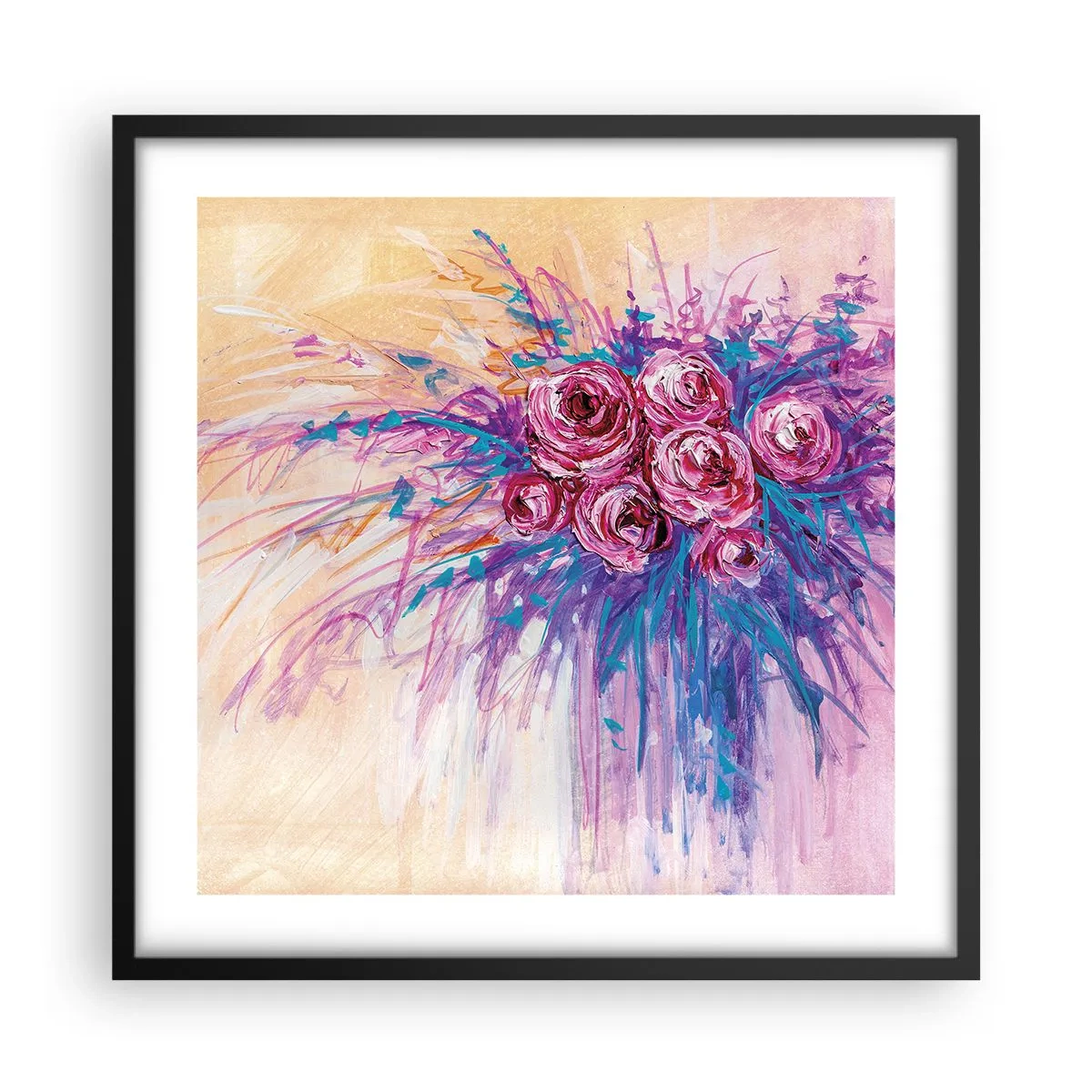 Poster in black frame - Rose Fountain - 50x50 cm