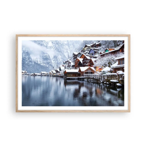 Poster in light oak frame - In Winter Decoration - 91x61 cm