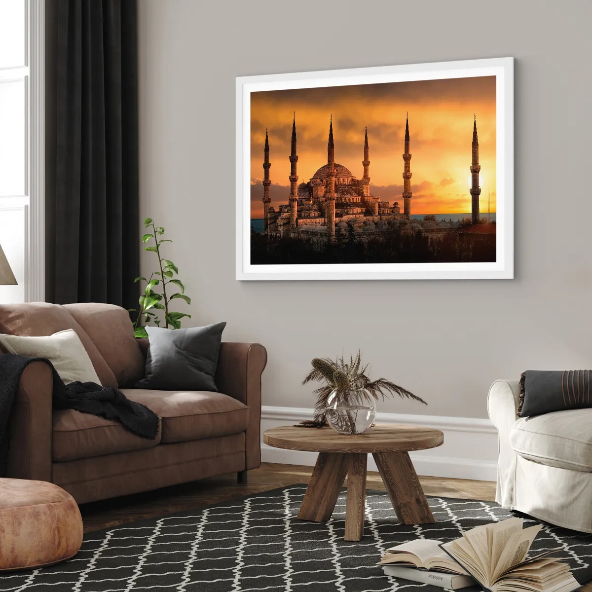 Poster in white frmae - God Is Great - 100x70 cm