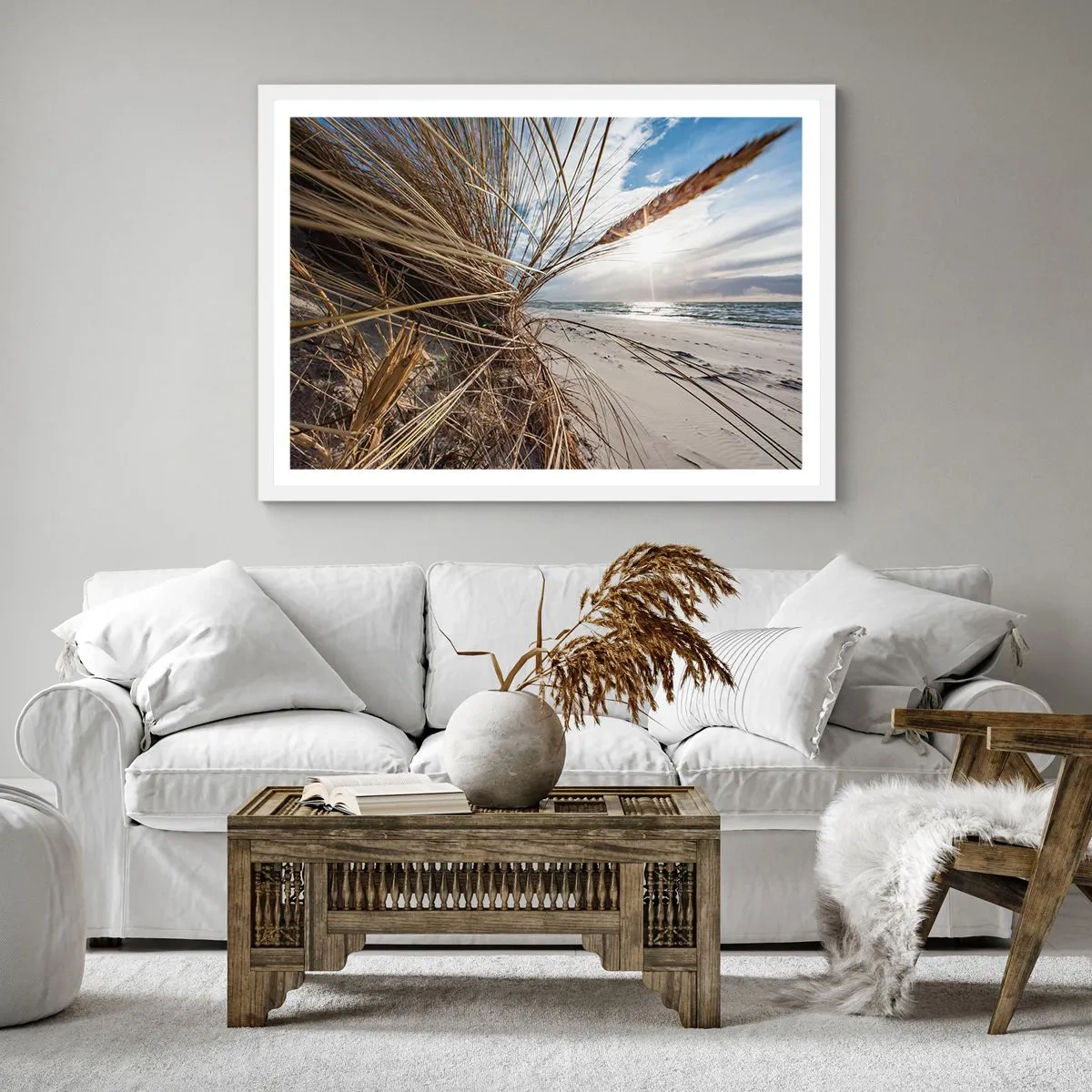 Poster in white frmae - Enounter of the Elements - 30x30 cm