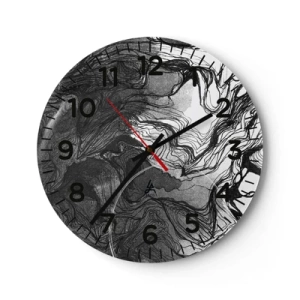 Wall clock - Clock on glass - Wrapped up in Dreams - 40x40 cm
