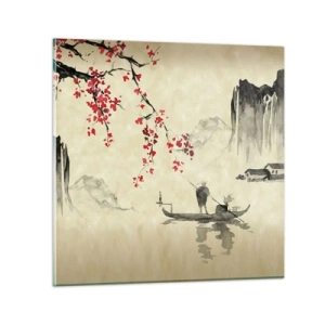Glass picture - In Cherry Blossom Country - 70x70 cm