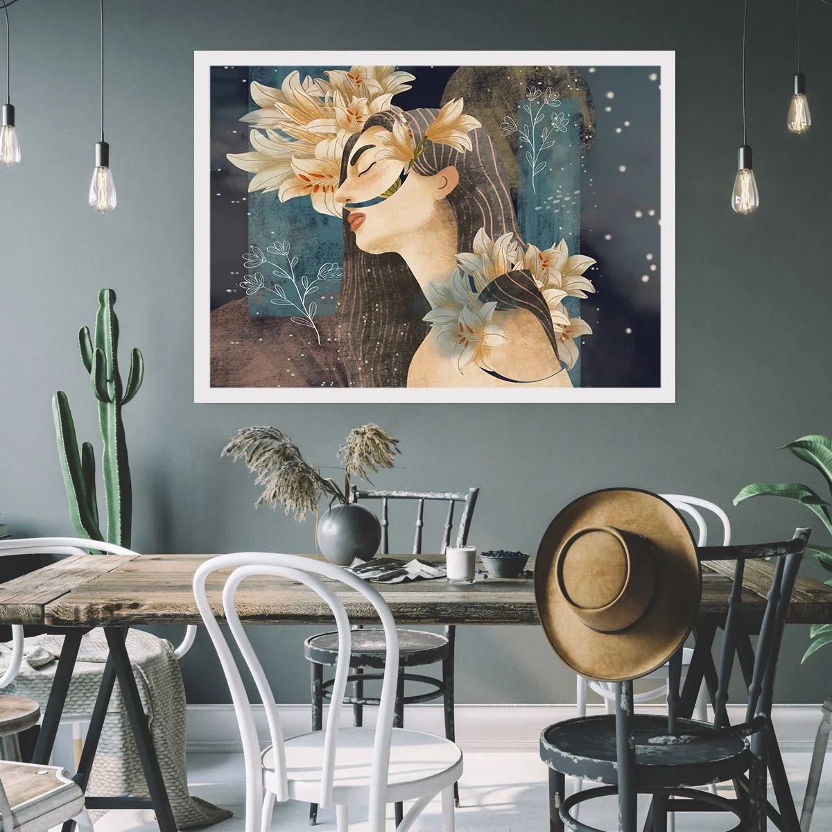 Poster - Tale of a Queen with Lillies - 40x30 cm