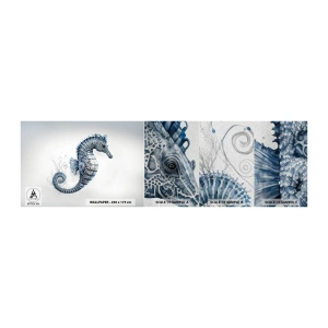 Photo Wallpaper Sample Premium Sand - Subtle Joke of Nature - Seahorse, Seaside, Coral reef - 100x30 cm