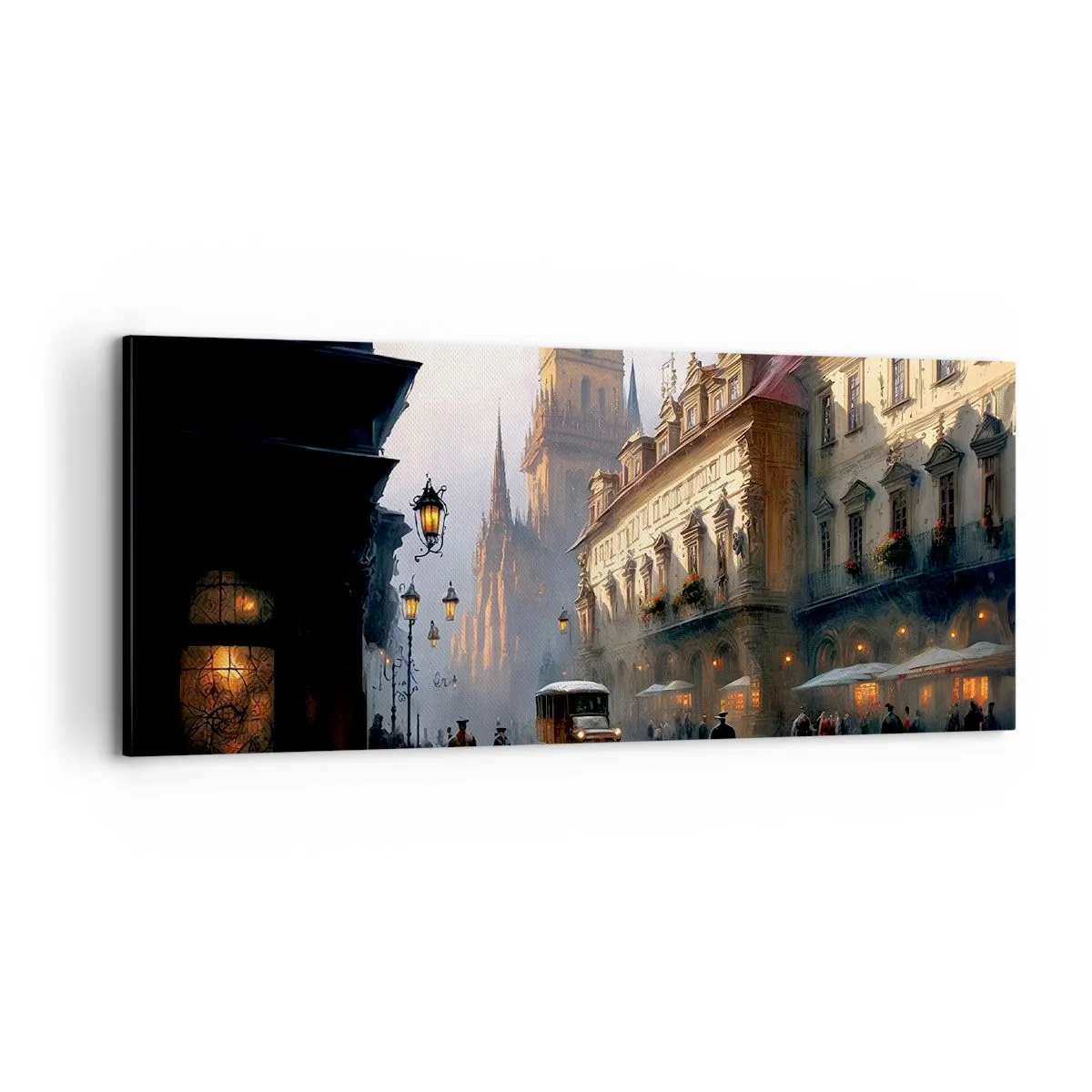 Canvas picture - Charm of Evening in Prague - 100x40 cm