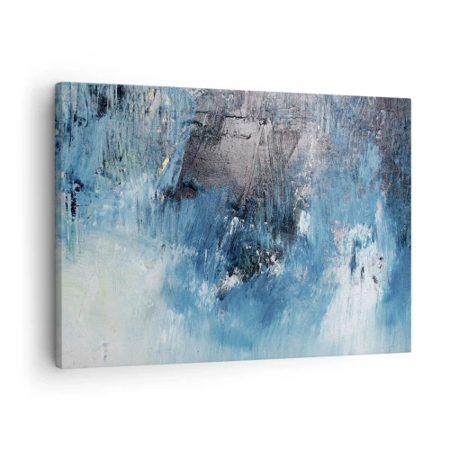 Canvas picture - Abstract brush strokes in shades of blue - 70x50cm - Blue Rhapsody - Modern wall decoration for the living room and bedroom ARTTOR