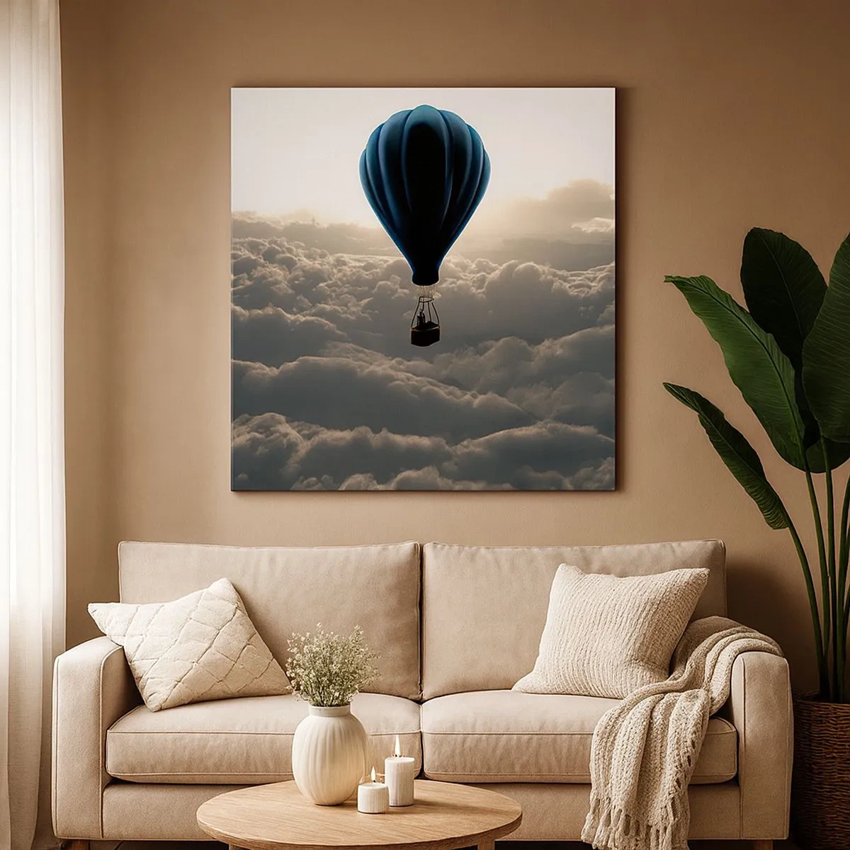 Canvas picture - Wanderer above Clouds - 30x30 cm