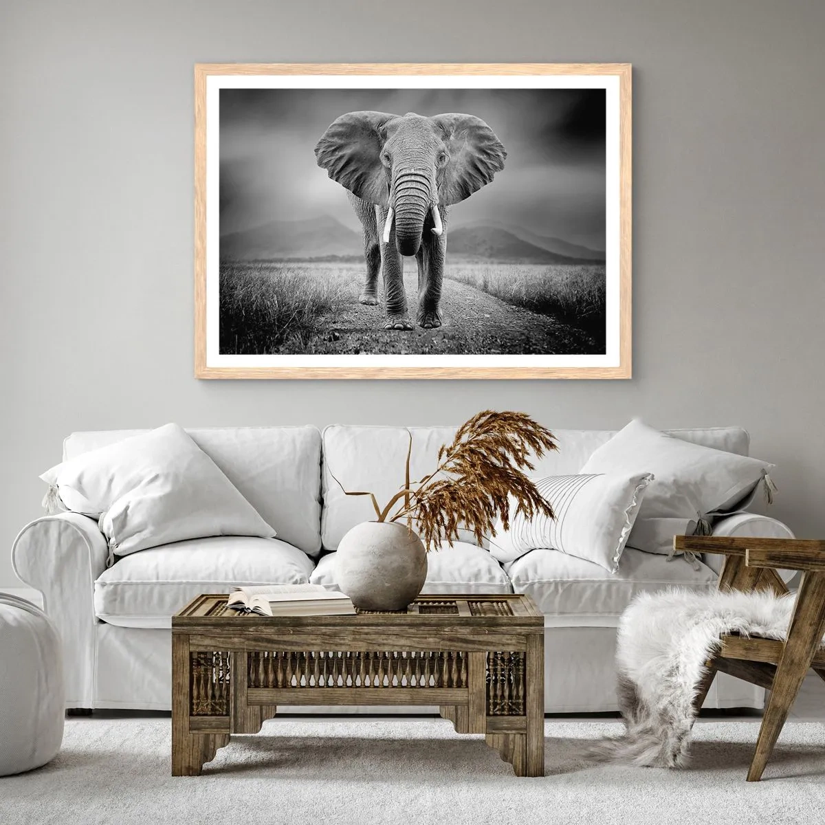 Poster in light oak frame - Welcoming of the Host - 40x30 cm