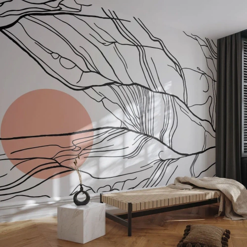 Self-Adhesive Photo Wallpaper Deluxe Sticker - In a Web of Twigs - Abstraction, Graphics, Design - 250x175 cm