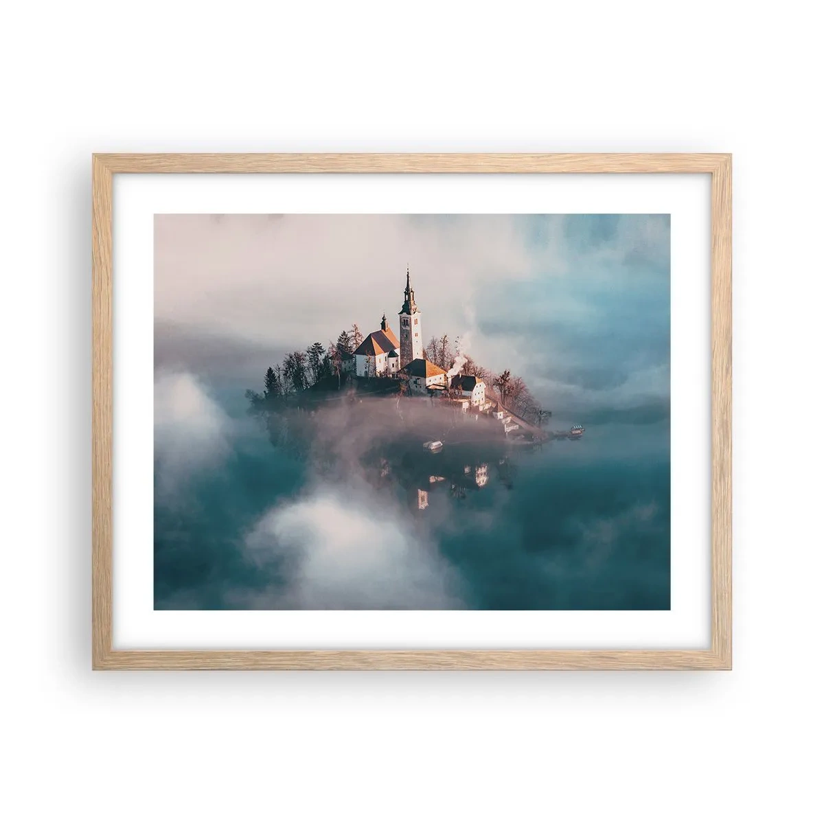 Poster in light oak frame - Island of Dreams - 50x40 cm