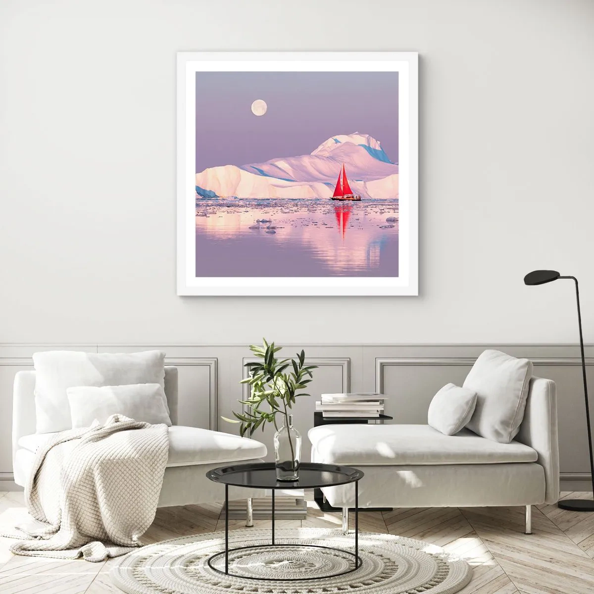 Poster in white frmae - Heat of the Sail, Cold of the Ice - 50x50 cm