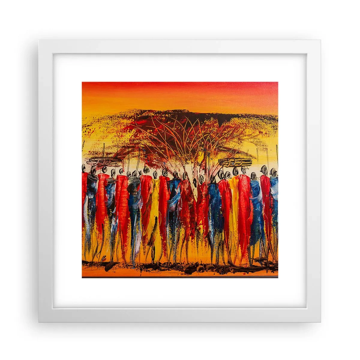 Poster in white frmae - Marching in the Rhythm of Tam-tam - 30x30 cm