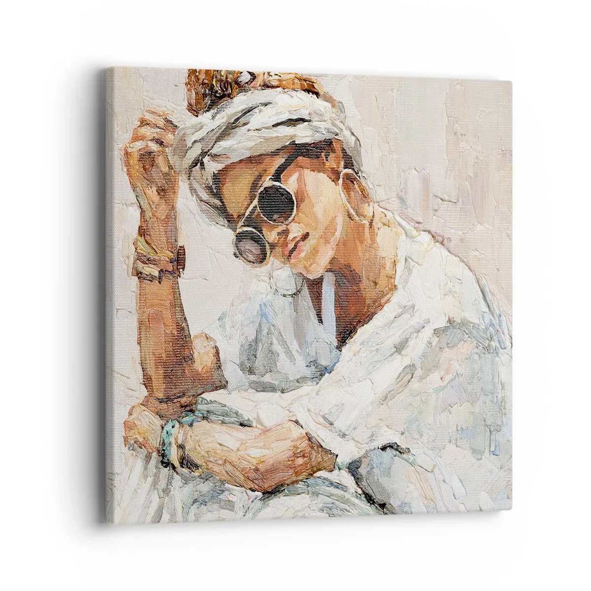 Canvas picture - Portrait in Full Sun - 40x40 cm