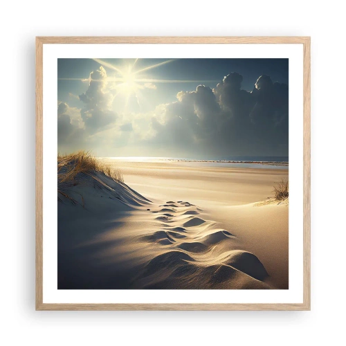 Poster in light oak frame - Calming Landscape - 60x60 cm
