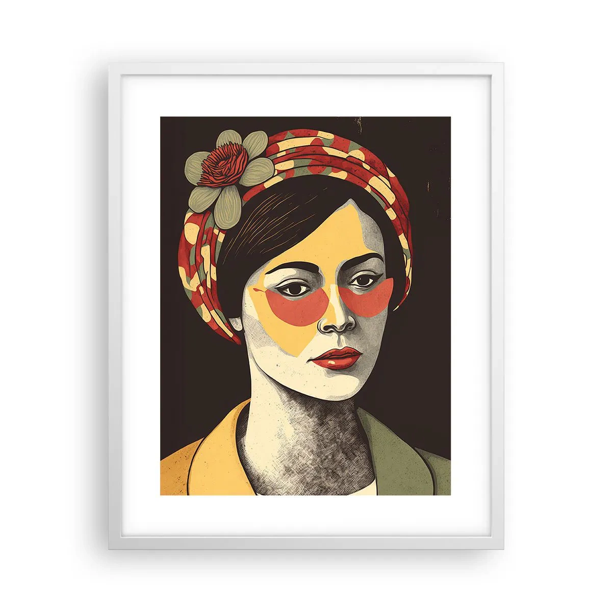 Poster in white frmae - Coral Lady - 40x50 cm