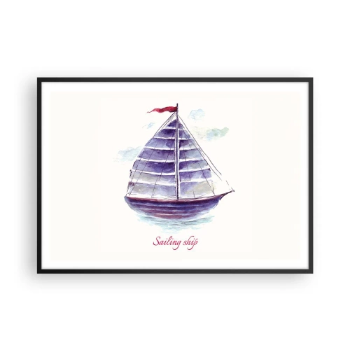 Poster in black frame - Full Sails And Calm Waters - 100x70 cm