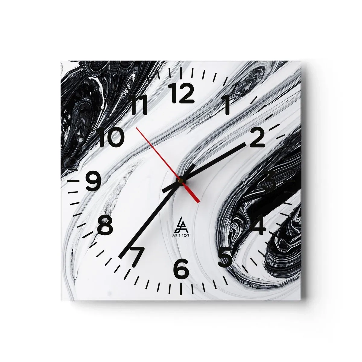 Wall clock - Clock on glass - Connection of Opposites - 40x40 cm