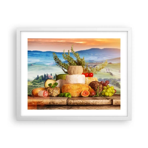 Poster in white frmae - Italian Joie de Vivre - 50x40 cm