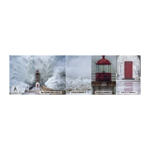 Photo Wallpaper Sample Standard Eco - Roar of Waters, Whirr of the Wind - Lighthouse, Landscape, Ocean - 100x30 cm