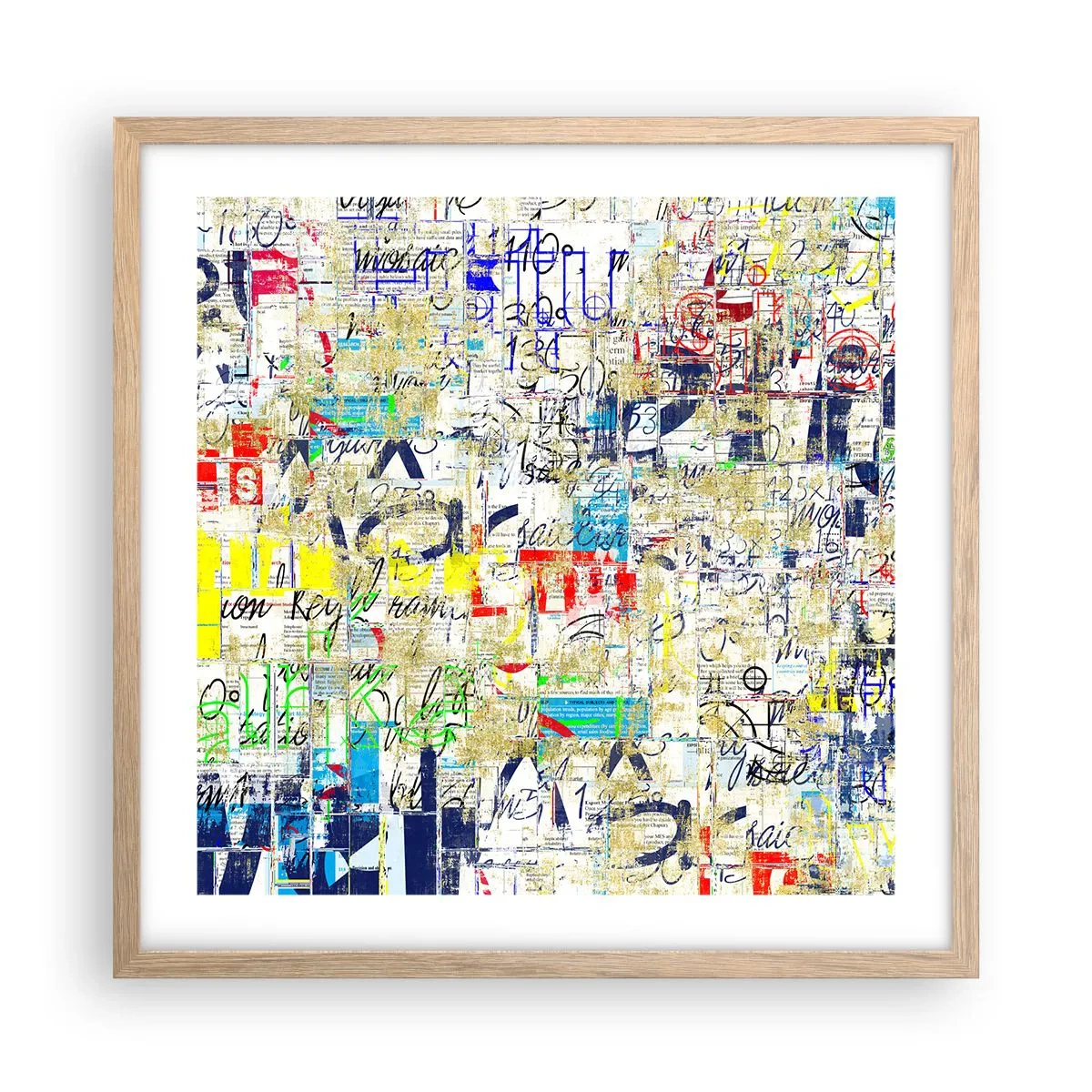 Poster in light oak frame - Feast for the Eyes - 50x50 cm