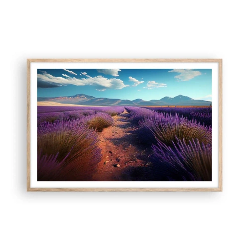 Poster in light oak frame - Fragrant Fields - 91x61 cm