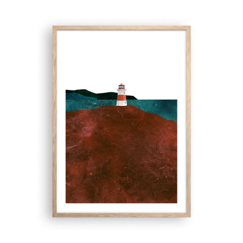 Poster in light oak frame - Gazing at the Sea - 50x70 cm