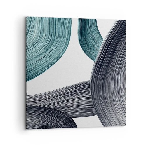 Canvas picture - Emerald and Black Trails - 50x50 cm