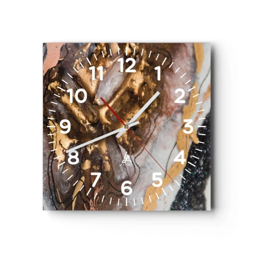 Wall clock - Clock on glass - Element of the Earth - 30x30 cm
