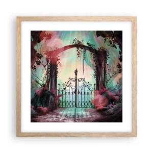 Poster in light oak frame - Secret Garden - 40x40 cm