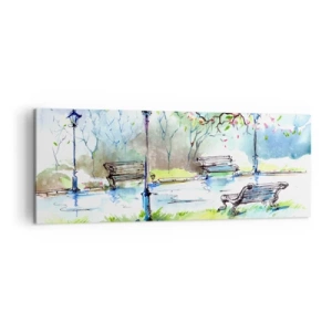 Canvas picture - Charm of Park Silence - 140x50 cm