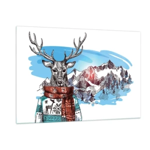 Glass picture - Even a Deer Is Not Cold - 120x80 cm