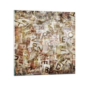 Glass picture - Jumbled up Words - 70x70 cm