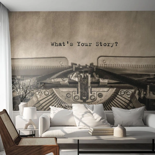 Photo Wallpaper Premium Canvas - Tell Me - Foaming Machine, Vintage, Retro - 300x210 cm