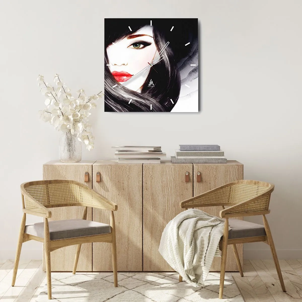 Wall clock - Clock on glass - Sapphire Look - 30x30 cm