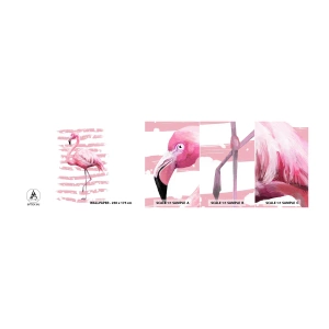 Photo Wallpaper Sample Self-Adhesive Deluxe Sticker - With Dignity but in Pink - Flamingo, Bird, Piece - 100x30 cm