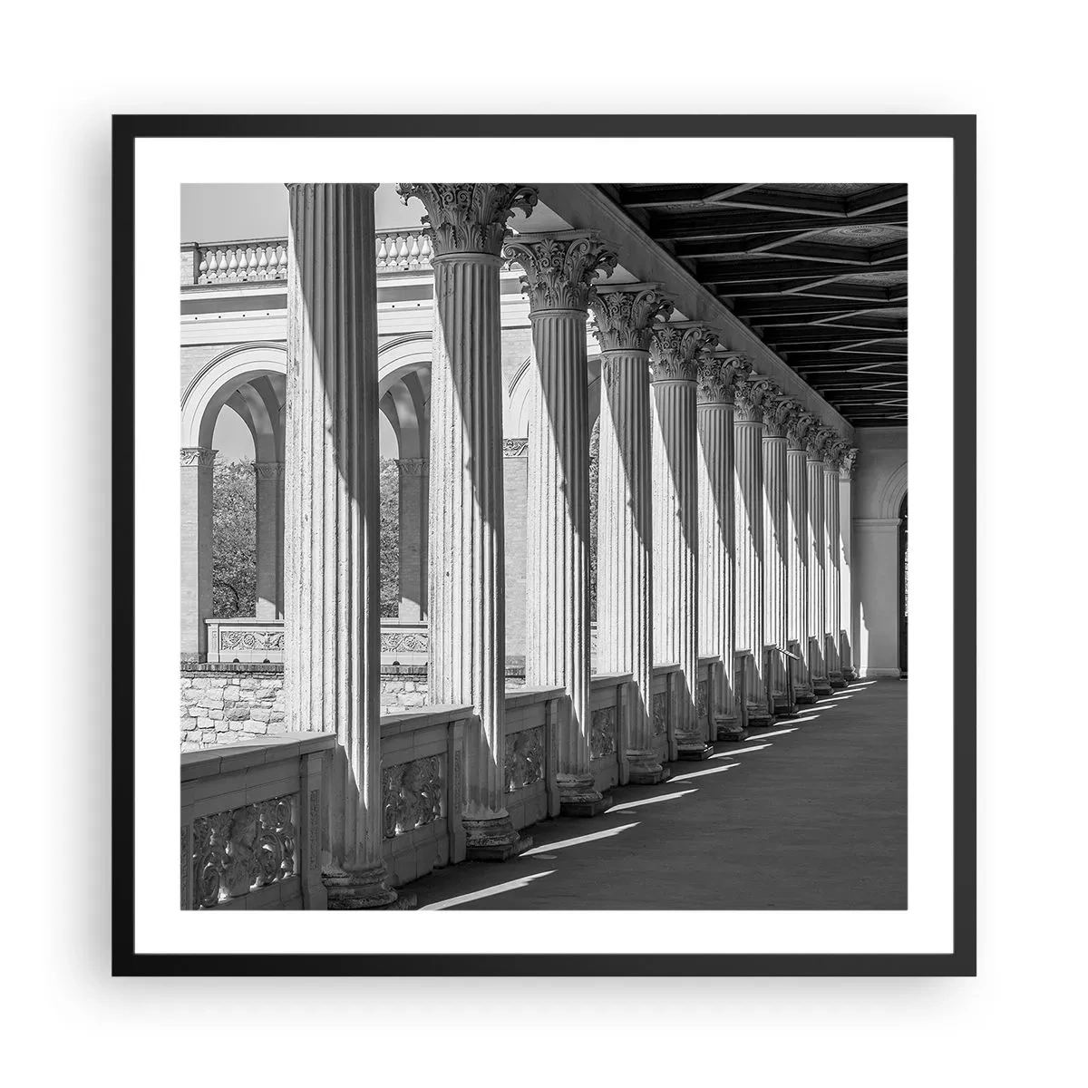 Poster in black frame - Sunny Arcade - 60x60 cm