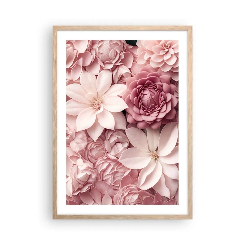 Poster in light oak frame - In Pink Petals - 50x70 cm