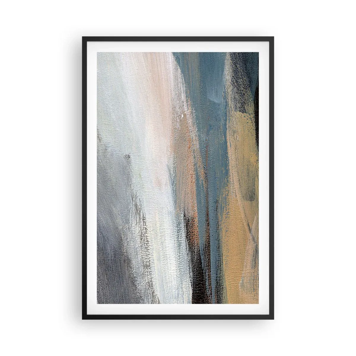 Poster in black frame - Abstract: Northern Landscsape - 61x91 cm