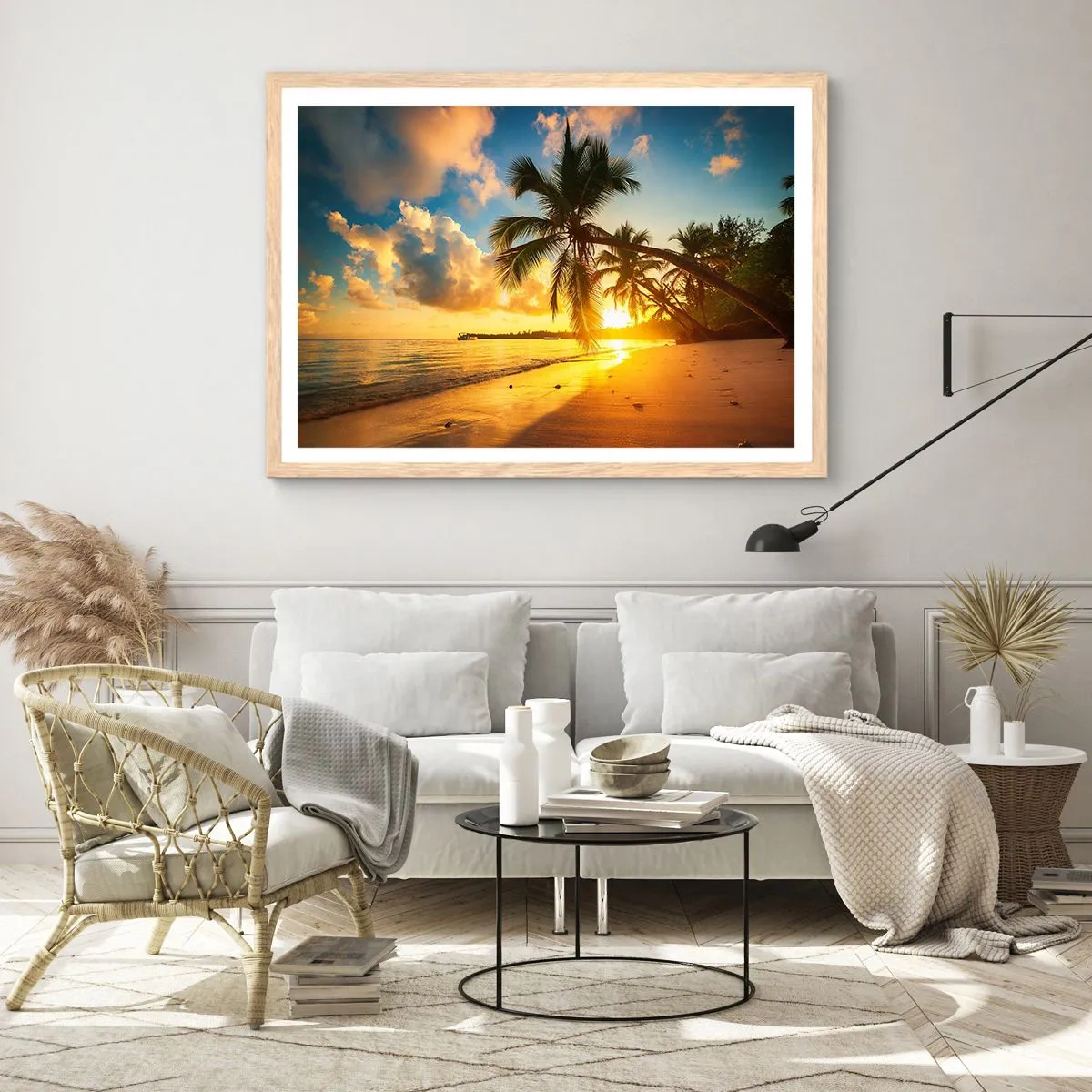 Poster in light oak frame - Caribbean Dream - 70x50 cm