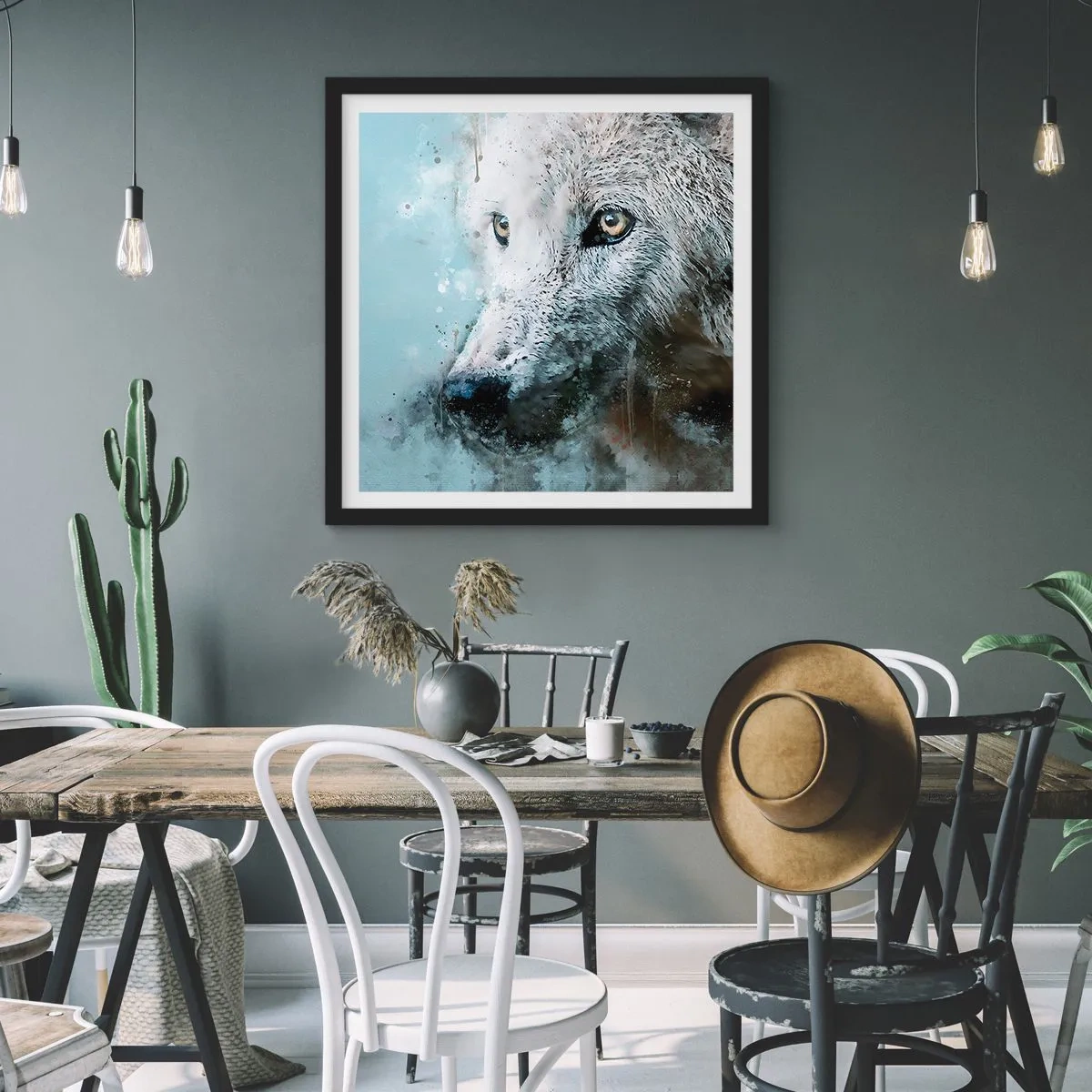 Poster in black frame - Meet Wolf Soul - 60x60 cm