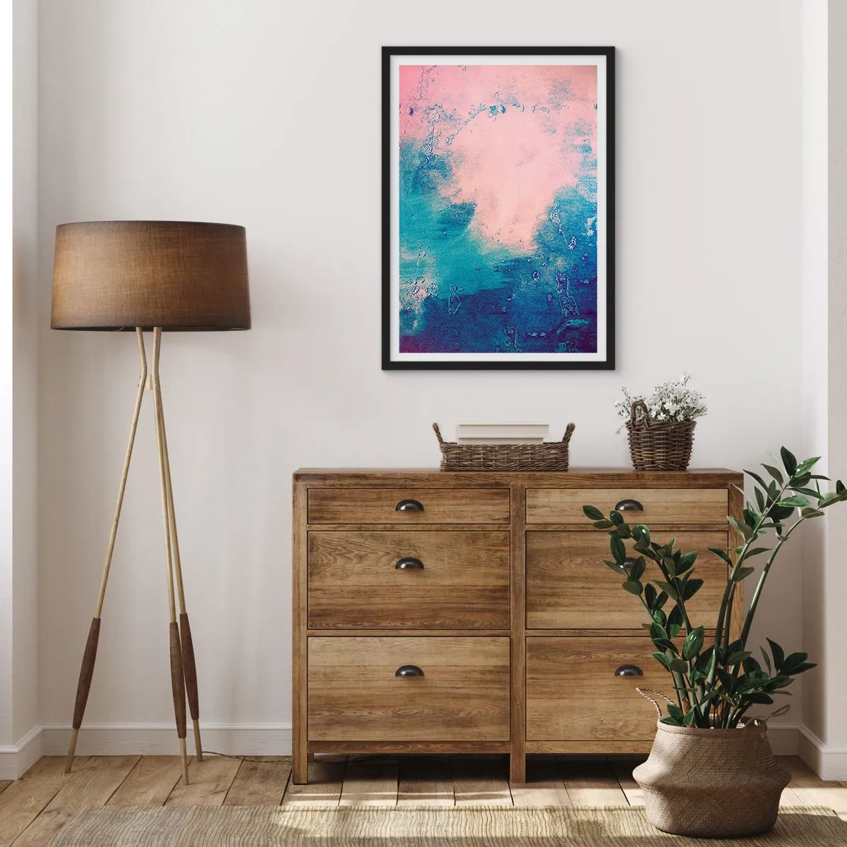 Poster in black frame - Blue Hug - 61x91 cm