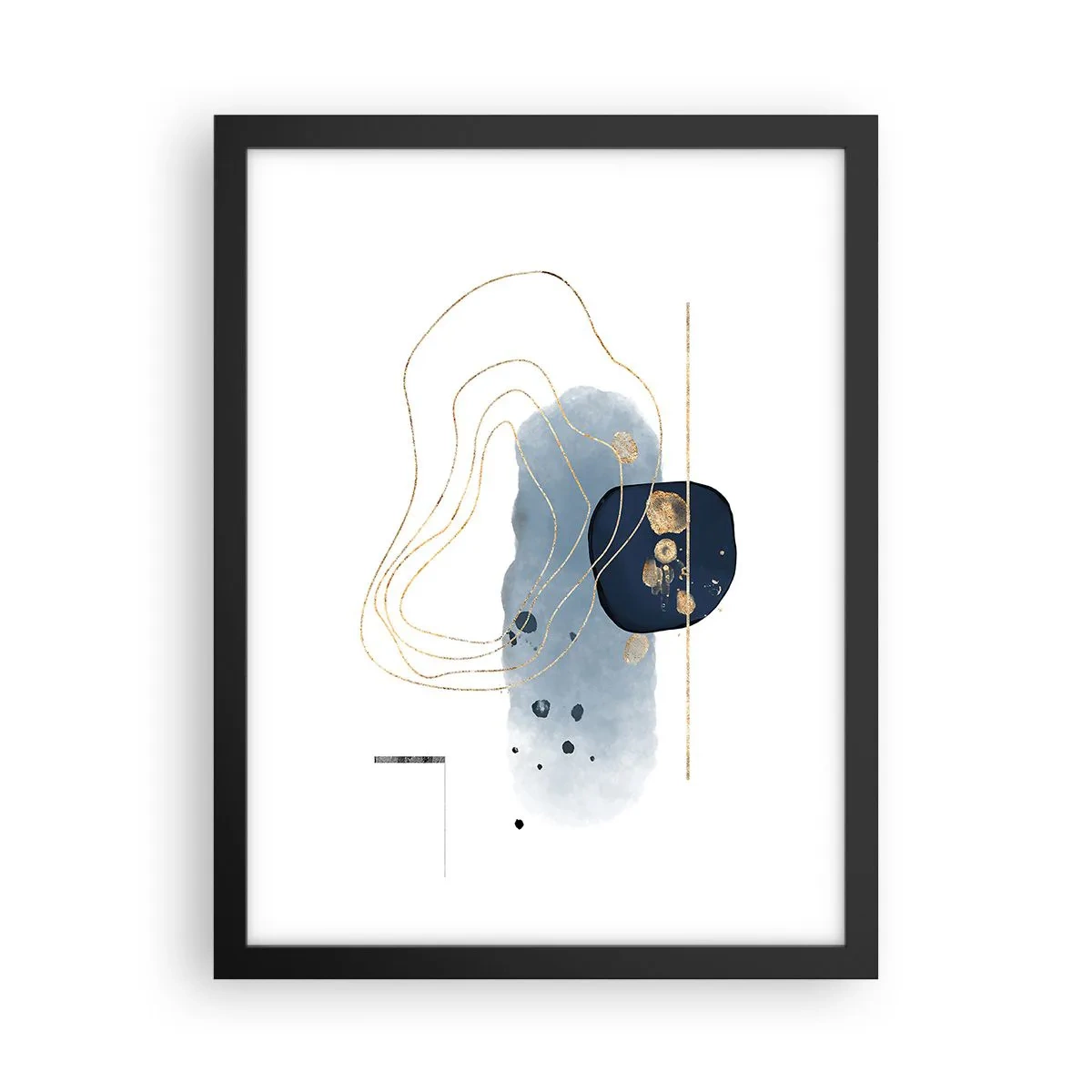 Poster in black frame - Blue and Gold Fantasy - 30x40 cm