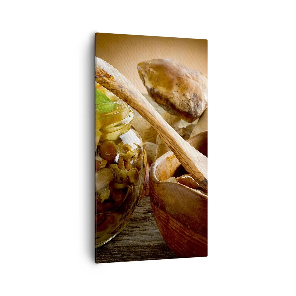 Canvas picture - Boletus Fresh or Salted: Flavour of Autumn - 55x100 cm