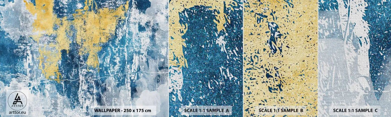 Photo Wallpaper Sample Premium Canvas - Abstract Full of Optimism - Abstraction, Piece, Stains - 100x30 cm