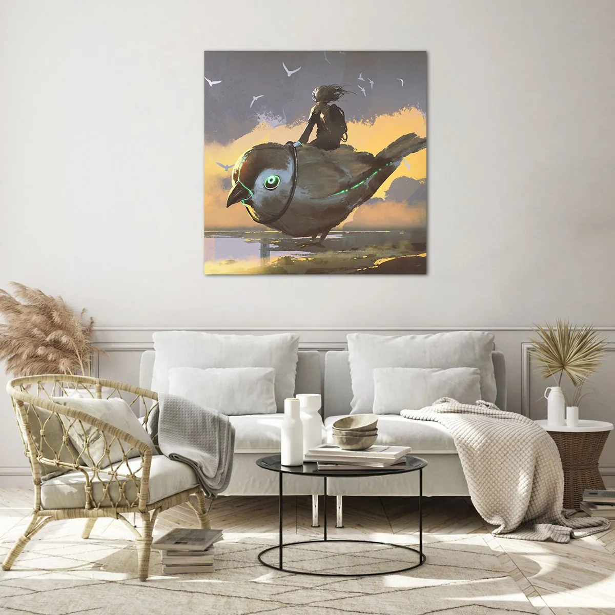 Glass picture - Stop on a Fantastic Journey - 50x50 cm