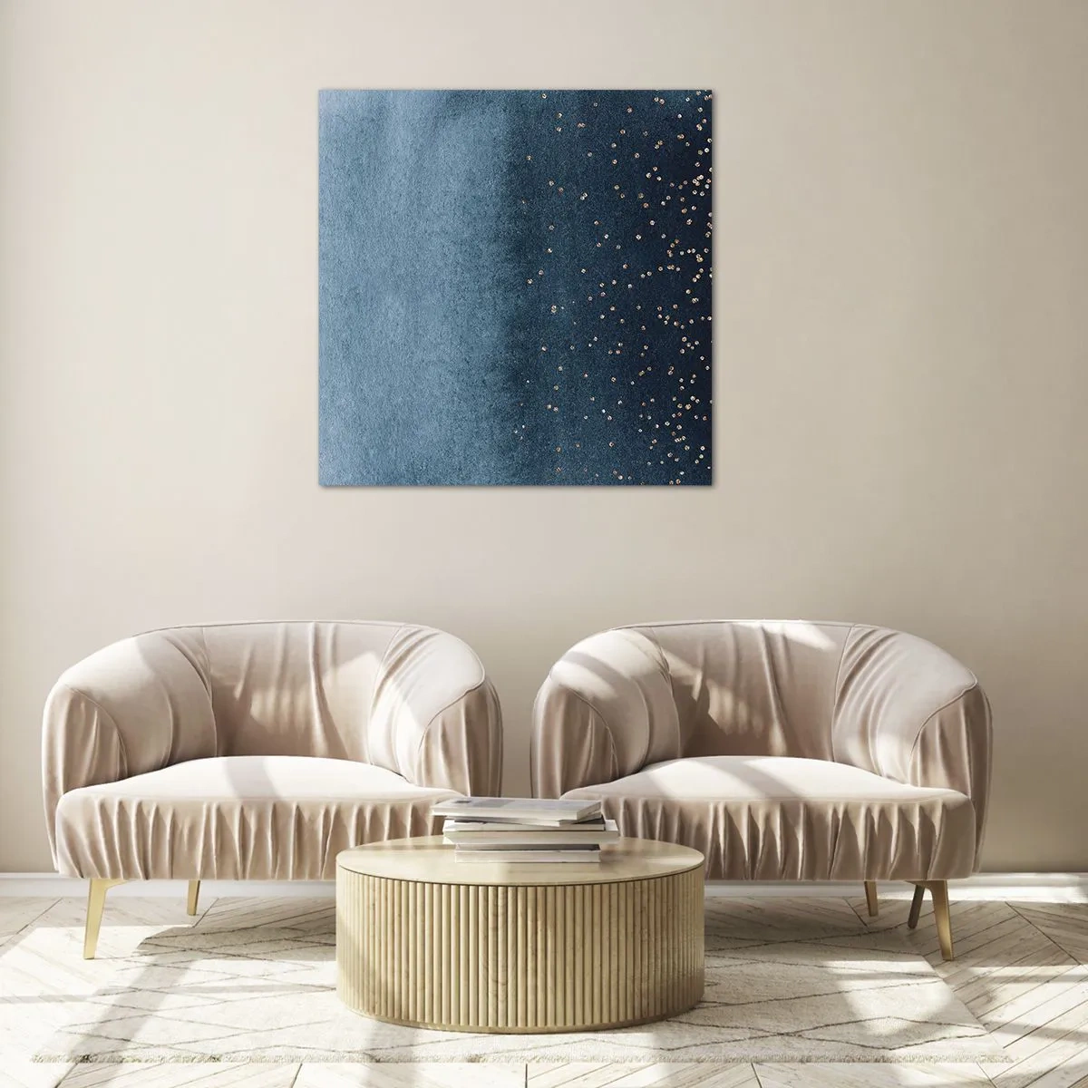 Glass picture - Composition - Blue Phases - 30x30 cm